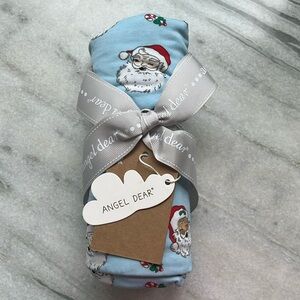 Angel Dear Santa Swaddle Blanket - Blue and White